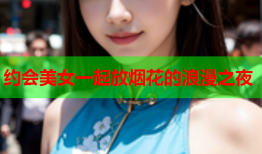 约会美女一起放烟花的浪漫之夜